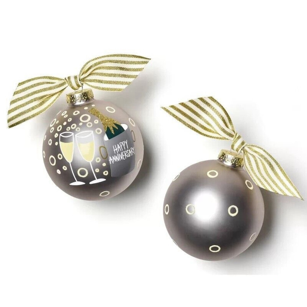 NIB Coton Colors Happy Anniversary Glass Ornament by Laura Johnson